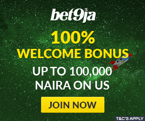 Register at Bet9ja using the promotion code YOHAIG for a N100,000 welcome bonus