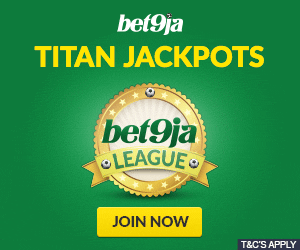 Register at Bet9ja using the promotion code YOHAIG for a N100,000 welcome bonus